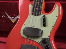 Fender Custom Shop 1963 Jazz Bass Journeyman Relic Aged Fiesta Red / Matching Head_5