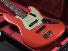 Fender Custom Shop 1963 Jazz Bass Journeyman Relic Aged Fiesta Red / Matching Head_9