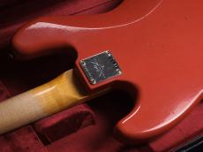 Fender Custom Shop 1963 Jazz Bass Journeyman Relic Aged Fiesta Red / Matching Head_14