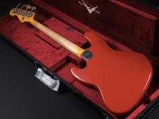 Fender Custom Shop 1963 Jazz Bass Journeyman Relic Aged Fiesta Red / Matching Head_16