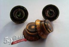 59PARTS SET OF 4 AGED RELIC GIBSON TOP HAT BELL KNOBS LES PAUL GOLD US SIZE/ノブ/ビンテージパーツ/全国一律送料無料_3