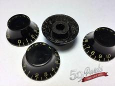 59PARTS SET OF 4 HAND AGED GIBSON TOP HAT BELL KOBS BLACK/ノブ/ビンテージパーツ/全国一律送料無料_3