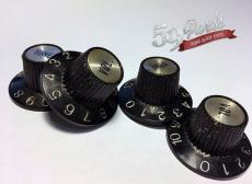 59PARTS SET OF 4 AGED RELIC GIBSON 335 WITCH HAT KNOBS BLACK/GOLD US SIZE /ノブ/ビンテージパーツ/全国一律送料無料_2