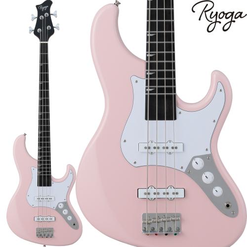 RYOGA VAL-BASS Shell Pink エレキベース ジャズベースタイプ ベイクドメイプルネック ピンク