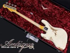 Fender Custom Shop 1960 Jazz Bass 2020 Olympic White Heavy Relic /C-Stack Knob w/HW-PU & Dark RW-FB "Dead Stock Mint"_3