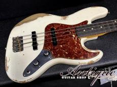 Fender Custom Shop 1960 Jazz Bass 2020 Olympic White Heavy Relic /C-Stack Knob w/HW-PU & Dark RW-FB "Dead Stock Mint"_4