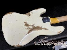 Fender Custom Shop 1960 Jazz Bass 2020 Olympic White Heavy Relic /C-Stack Knob w/HW-PU & Dark RW-FB "Dead Stock Mint"_5