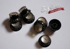 59PARTS SET OF 4 HAND AGED TOP HAT REFLECTOR KNOBS BLACK/SILVER_2