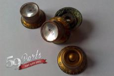 59PARTS SET OF 4 HAND AGED MISMATCHED GOLD KNOBS, GARY MOORE/ビンテージパーツ/全国一律送料無料_2