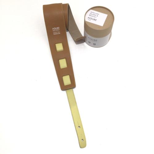 AQUBE STANDARD・M (Camel&Yellow)【ハンドメイド本革ストラップ】【当店オリジナルオーダー品】