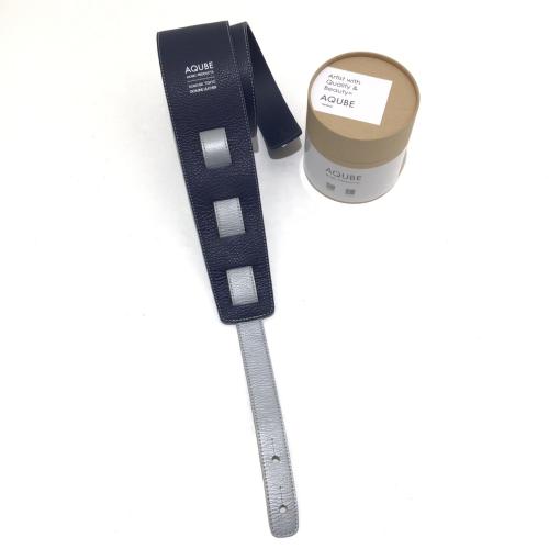AQUBE STANDARD・M (Navy&Silver)【ハンドメイド本革ストラップ】【当店オリジナルオーダー品】