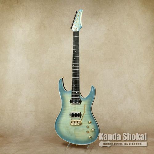 Valenti Guitars Nebula Carved, Ice Blue(Dark Burst)