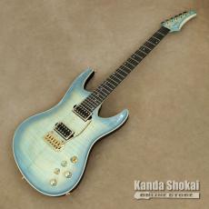 Valenti Guitars Nebula Carved, Ice Blue(Dark Burst)_2