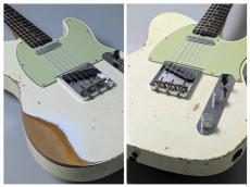 Fender Custom Shop 1961 Telecaster Heavy Relic - AGED OLYMPIC WHITE- CZ586415 3.38kg_3