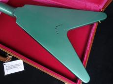 Gibson 1958 Korina Flying V Reissue VOS Inverness Green White Pickguard GH_8
