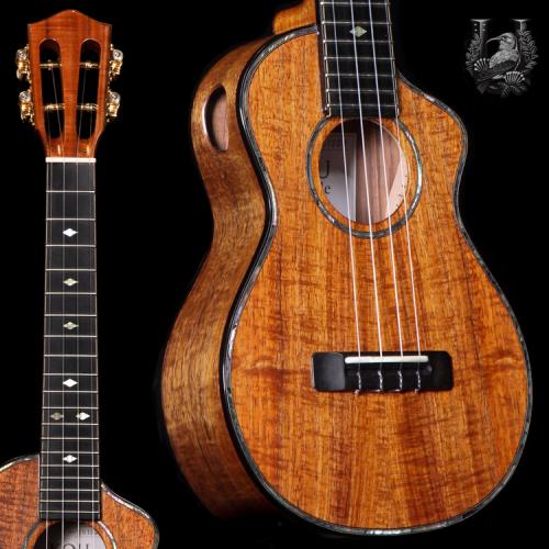 KOU ukulele Concert LN A-model Cutaway - Premium curly koa -