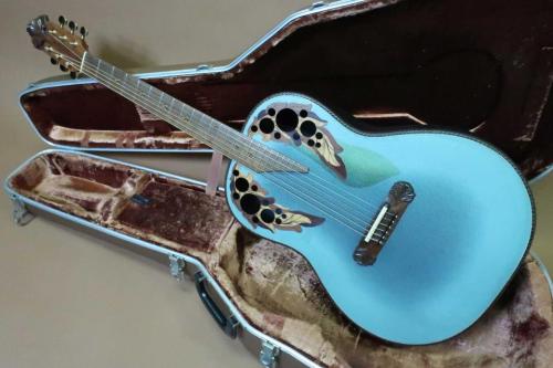 Ovation Super Adamas 1687-8 (Blue) / Deep Bowl・Non Cutaway・Double Adamas Epaulet・Clear guard・Carbon Graphite Top・Lyrachord Side and Back・Wood knob・Stereo out 【With Original Brown Case】 1982年製
