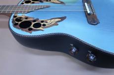 Ovation Super Adamas 1687-8 (Blue) / Deep Bowl・Non Cutaway・Double Adamas Epaulet・Clear guard・Carbon Graphite Top・Lyrachord Side and Back・Wood knob・Stereo out 【With Original Brown Case】 1982年製_13