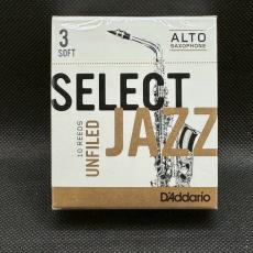 RICO JAZZ ジャズセレクト サックスリード アルトサックス用 【アンファイルド】 【硬さ:3S】 【10枚入り】
