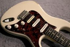 Red House 【漆黒指板】Kurosawa LTD Vintage PU Piccola S /SSH Alder/Rose Olympic White Medium Aged【25.25"】_6