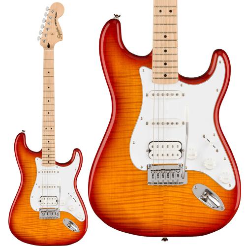 Squier Affinity Series Stratocaster FMT HSS Maple Fingerboard White Pickguard Sienna Sunburst エレキギター